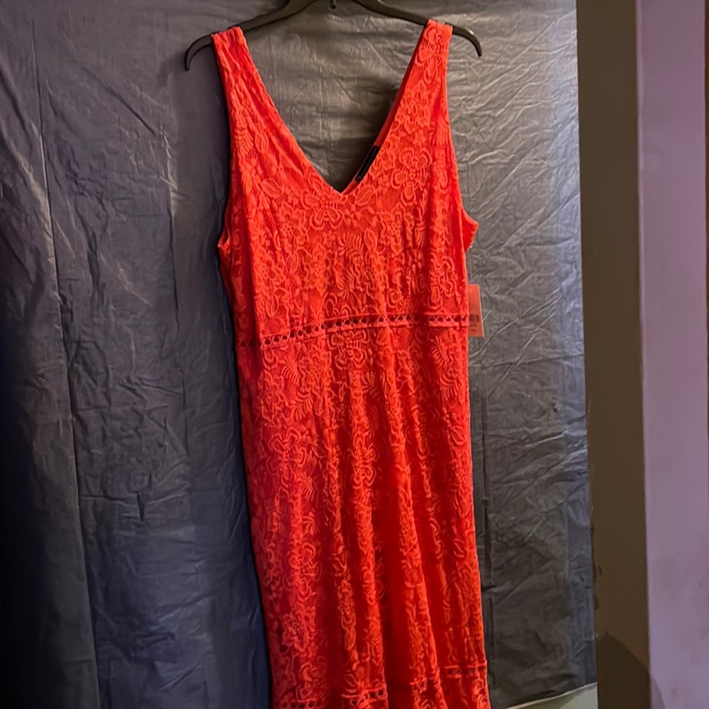 Dark peach lace dress